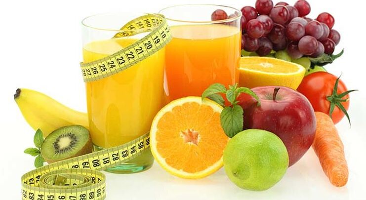 الفواكه والخضروات والعصائر لإنقاص الوزن في النظام الغذائي المفضل
